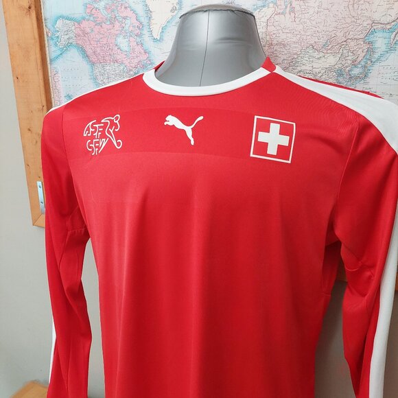 Puma 2016/2017 Switzerland National Team Home Football/Soccer Jersey L/S Men'sXL - Picture 2 of 14